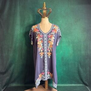 Johnny Was embroidered midi dress